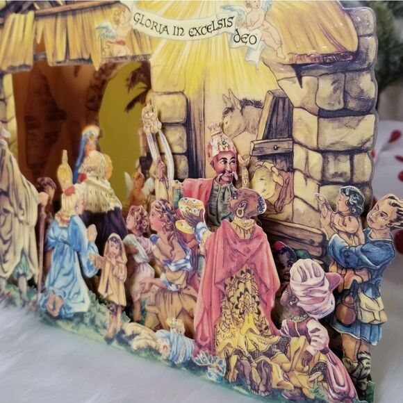 B. Shackman And Co. 1994 Christmas Nativity Jumbo Creche Card 3D Die Cut Pop Out - Picture 4 of 12